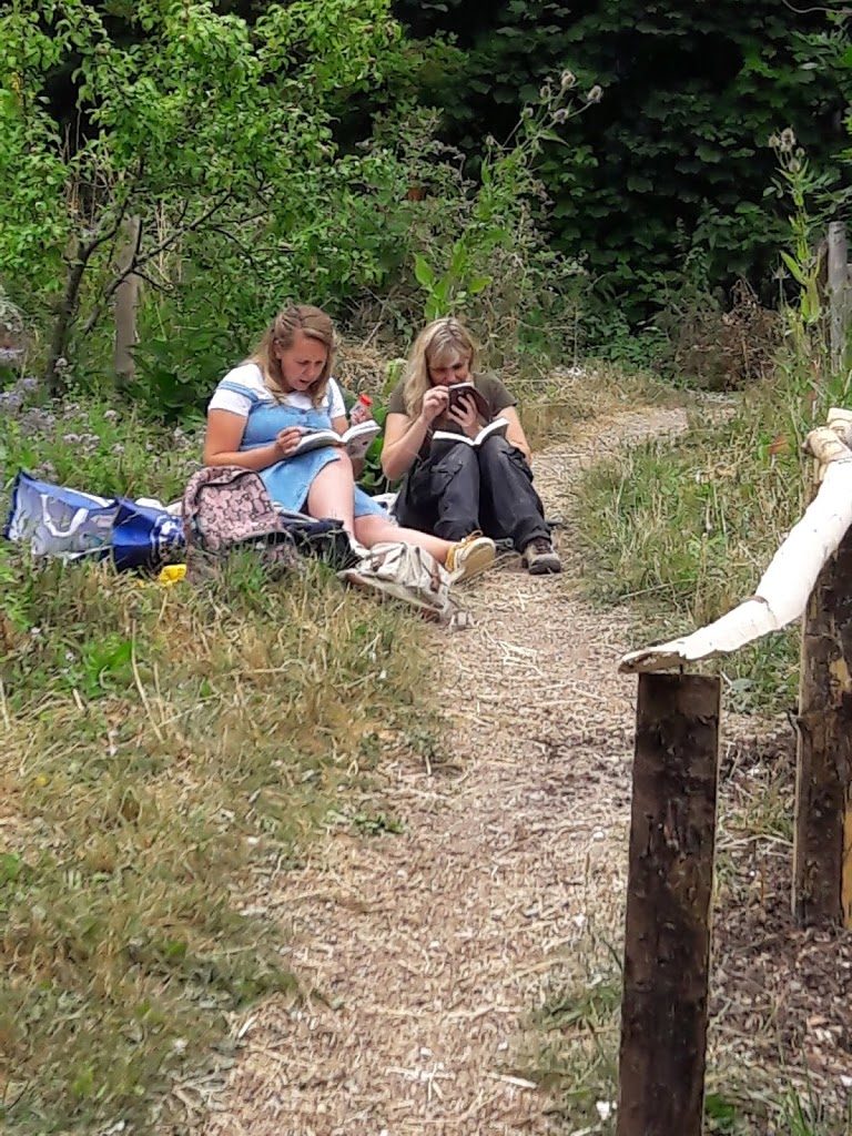 reading in the garden